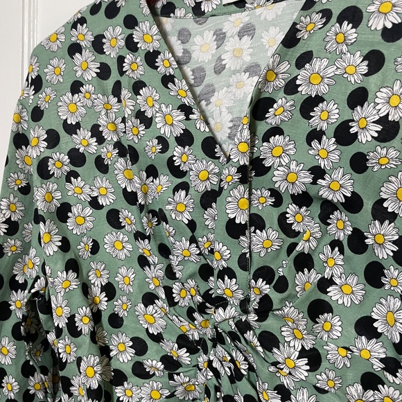 NWT SANDRO Angele Ruched Printed Daisy Mini Dress - Size 40 - Picture 5 of 14